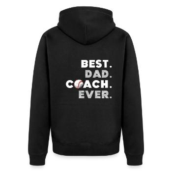 Best Dad Coach Ever Fathers Day - Unisex Premium Organic Zip Hoodie - black - Back - Nico (187cm)