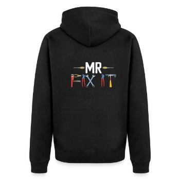 Mr Fix It Mécanicien Correspondance de la fête des pères - Veste à capuche bio Premium Unisexe - noir - Dos - Nico (187cm)