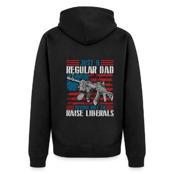 Trying Not To Raise Liberals - Unisex Premium Organic Zip Hoodie - black - Back - Nico (187cm)