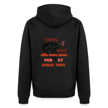j'adore quand elle suce mon ver et avale tout. - Veste à capuche bio Premium Unisexe - noir - Dos - Nico (187cm)
