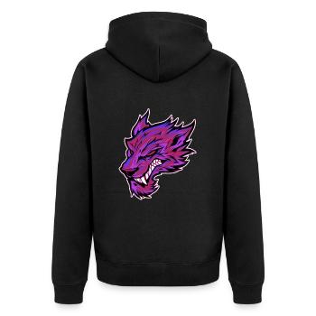 Tête de loup Tatouage Tête de Loup Graffiti Rose - Veste à capuche bio Premium Unisexe - noir - Dos - Nico (187cm)