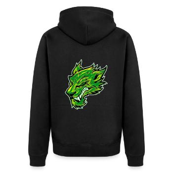 Tête de loup Tatouage Tête de loup Graffiti Vert - Veste à capuche bio Premium Unisexe - noir - Dos - Nico (187cm)
