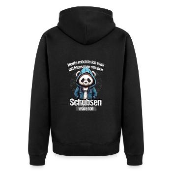 Bousculer serait génial ! - Veste à capuche bio Premium Unisexe - noir - Dos - Nico (187cm)