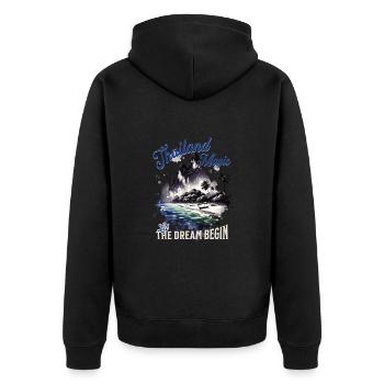 Thailand Magic Let The Dream Begin - Unisex Premium Organic Zip Hoodie - black - Back - Nico (187cm)