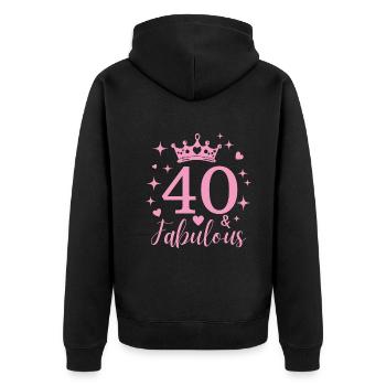 Fabelhafte 40. 40. Geburtstag - Unisex Premium Bio Zip Hoodie - Schwarz - Hinten - Nico (187cm)