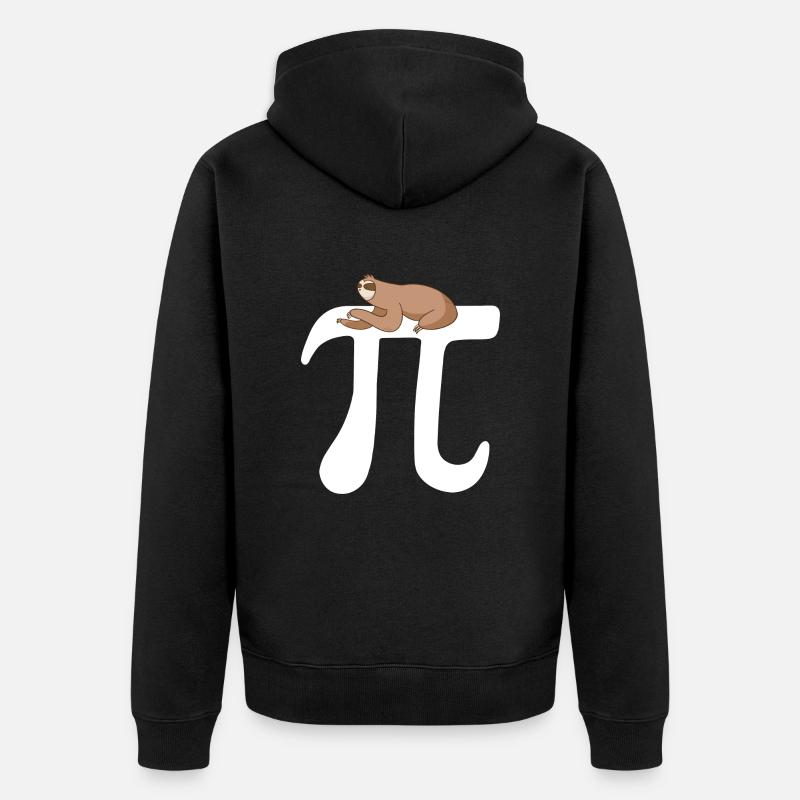 Math Paresseux Pi - Veste à capuche bio Premium Unisexe - noir