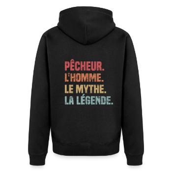 Pêcheur l'homme le mythe la Légende - Veste à capuche bio Premium Unisexe - noir - Dos - Nico (187cm)