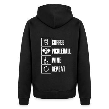 Café Pickleball Vin Ripeat Dicton pour cornichon - Veste à capuche bio Premium Unisexe - noir - Dos - Nico (187cm)
