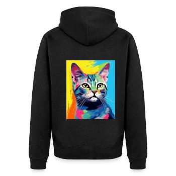 Tenue de chat chat à poil court pour les amoureux des chats - Veste à capuche bio Premium Unisexe - noir - Dos - Nico (187cm)