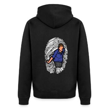 DNA Boule Fingerprint Bouler Boule Boules - Veste à capuche bio Premium Unisexe - noir - Dos - Nico (187cm)