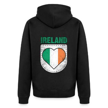 Irlande Drapeau Irlandais - Veste à capuche bio Premium Unisexe - noir - Dos - Nico (187cm)