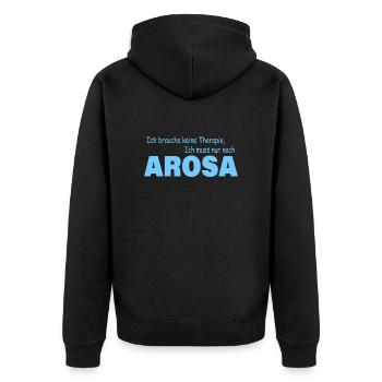 Therapy AROSA - Unisex Premium Organic Zip Hoodie - black - Back - Nico (187cm)