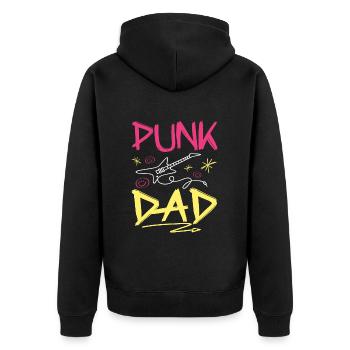 Papa Punkrock - Unisex Premium Bio Zip Hoodie - Schwarz - Hinten - Nico (187cm)