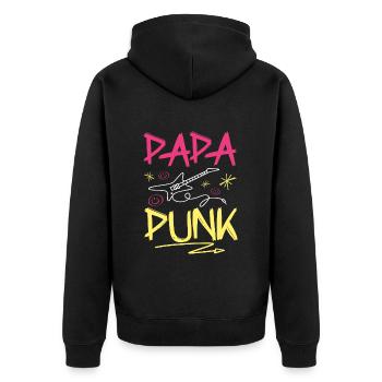 Papa Punk Rock - Veste à capuche bio Premium Unisexe - noir - Dos - Nico (187cm)