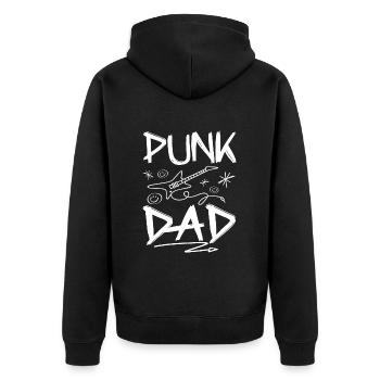 Papa Punkrock - Unisex Premium Bio Zip Hoodie - Schwarz - Hinten - Nico (187cm)