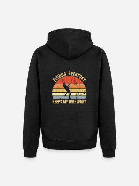Husband Fischer Saying - Unisex Premium Organic Zip Hoodie - black