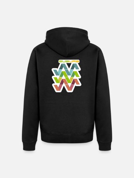SUBURB HORIZONTAL WHITE - Unisex Premium Organic Zip Hoodie - black
