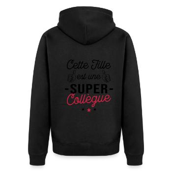 Cette fille est une super Collègue - Veste à capuche bio Premium Unisexe - noir - Dos - Nico (187cm)