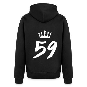 59 Couronne numérique - Veste à capuche bio Premium Unisexe - noir - Dos - Nico (187cm)