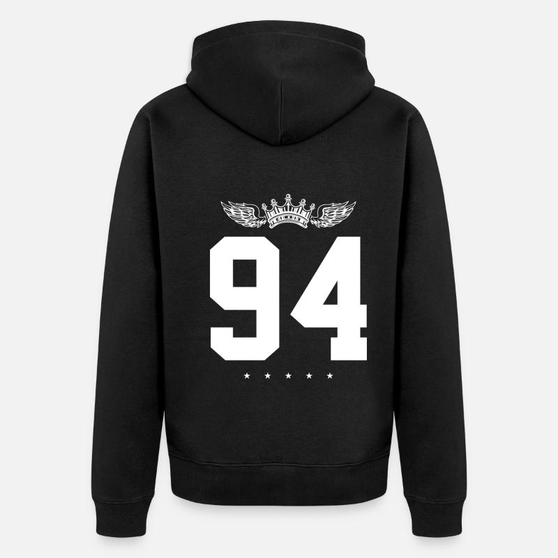 94 Couronne numérique - Veste à capuche bio Premium Unisexe - noir