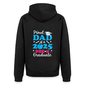 Proud Dad of Pre-K Graduate 2025 - Unisex Premium Organic Zip Hoodie - black - Back - Nico (187cm)
