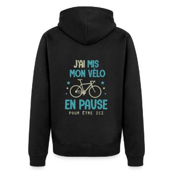Cadeau vélo velo Humour velos sport cycliste - Veste à capuche bio Premium Unisexe - noir - Dos - Nico (187cm)