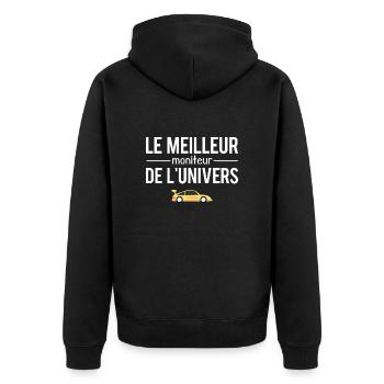 Le meilleur moniteur de l'univers auto école - Veste à capuche bio Premium Unisexe - noir - Dos - Nico (187cm)
