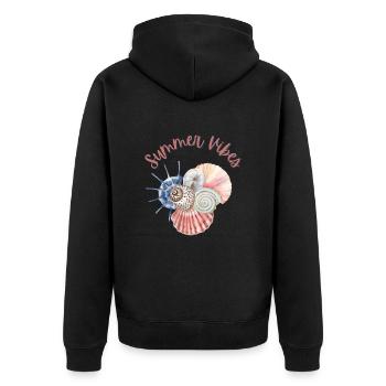 Summer Vibes - Unisex Premium Organic Zip Hoodie - black - Back - Nico (187cm)