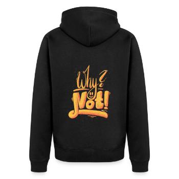 Pourquoi pas le point d’exclamation - Veste à capuche bio Premium Unisexe - noir - Dos - Nico (187cm)