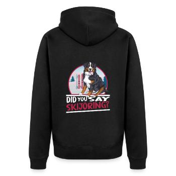 Skijoring Mountain Dog Skijoering Team - Unisex Premium Organic Zip Hoodie - black - Back - Nico (187cm)