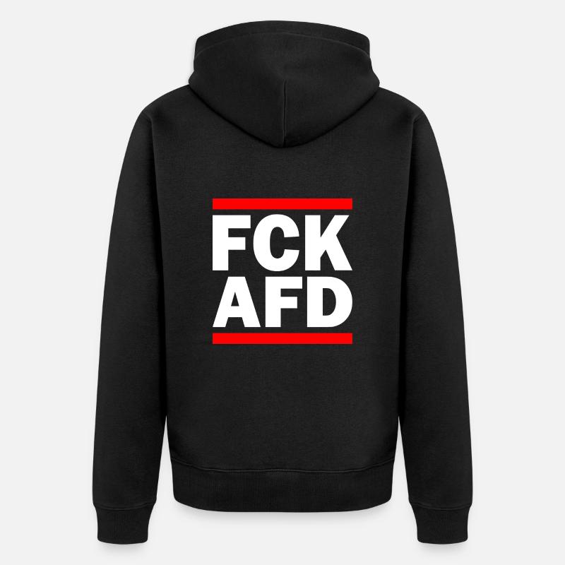 Fck afd - Unisex Premium Bio Zip Hoodie - Schwarz