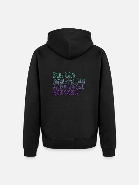Schwache Nerven - Unisex Premium Bio Zip Hoodie - Schwarz