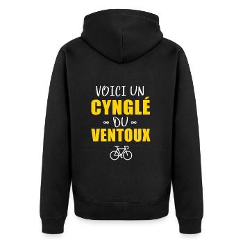 velo un cynglé du mont ventoux cycliste - Veste à capuche bio Premium Unisexe - noir - Dos - Nico (187cm)