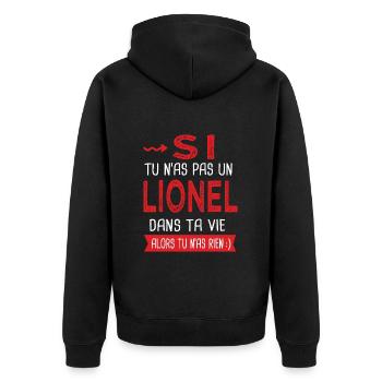 Lionel Si tu n as pas un lionel Cadeau Humour - Veste à capuche bio Premium Unisexe - noir - Dos - Nico (187cm)