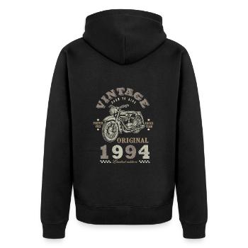 motard Né 1994 anniversaire 1994 moto - Veste à capuche bio Premium Unisexe - noir - Dos - Nico (187cm)