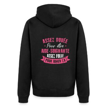 Assez douée pour devenir aide-soignante - Veste à capuche bio Premium Unisexe - noir - Dos - Nico (187cm)
