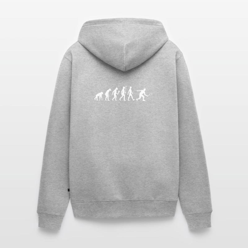 Squash Evolution Squash Spieler Geschenkidee Unisex Premium Bio Zip Hoodie