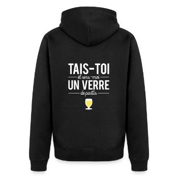 Tais Toi Et Sers Moi Un Verre De Pastis Apéro - Veste à capuche bio Premium Unisexe - noir - Dos - Nico (187cm)