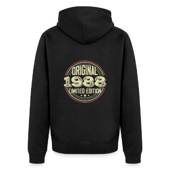 1988 Birthday Parties, A Legendary Vintage - Unisex Premium Organic Zip Hoodie - black - Back - Nico (187cm)