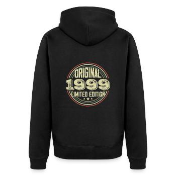 1999 Birthday Parties, a legendary vintage - Unisex Premium Organic Zip Hoodie - black - Back - Nico (187cm)