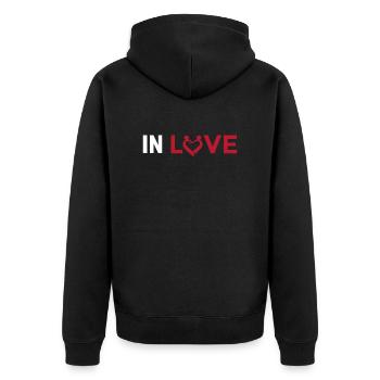In Love - Being in Love - Unisex Premium Organic Zip Hoodie - black - Back - Nico (187cm)