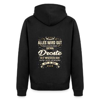 Everything Will Be Alright 'Cause Droste Is Here Outfit - Unisex Premium Organic Zip Hoodie - black - Back - Nico (187cm)