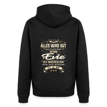 Tout ira bien parce que la tenue d’Evie est là - Veste à capuche bio Premium Unisexe - noir - Dos - Nico (187cm)