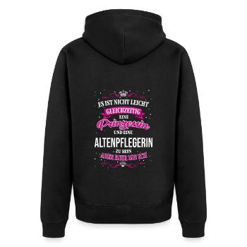 une infirmière en gériatrie et une princesse - Veste à capuche bio Premium Unisexe - noir - Dos - Nico (187cm)