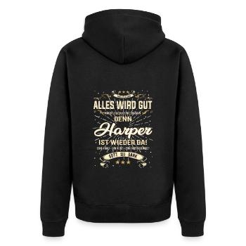 Everything Will Be Alright 'Cause Harper Is Here Outfit - Unisex Premium Organic Zip Hoodie - black - Back - Nico (187cm)