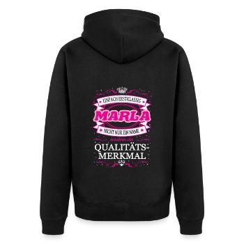 Quality feature Marla simply first-class - Unisex Premium Organic Zip Hoodie - black - Back - Nico (187cm)