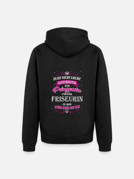 Coiffeur et Princesse - Veste à capuche bio Premium Unisexe - noir