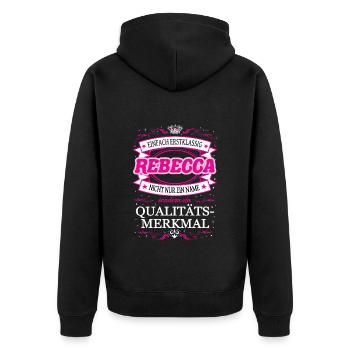 Caractéristique de qualité Rebecca tout simplement de première classe - Veste à capuche bio Premium Unisexe - noir - Dos - Nico (187cm)