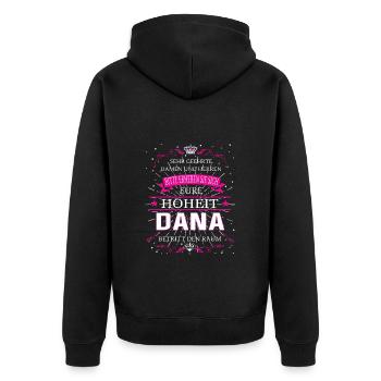 Votre Altesse Dana entre dans la pièce - Veste à capuche bio Premium Unisexe - noir - Dos - Nico (187cm)