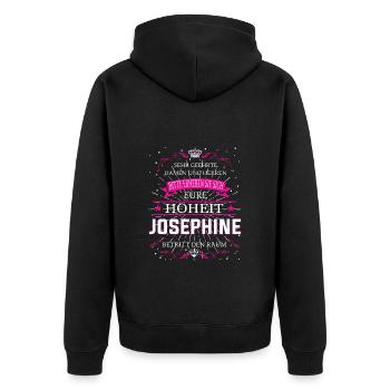Your Highness Josephine enters the room - Unisex Premium Organic Zip Hoodie - black - Back - Nico (187cm)